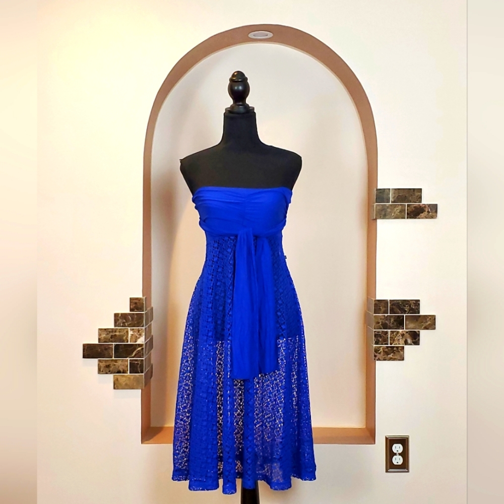 La Vie En Rose Aqua Two-way Lace Skirt-Dress ( Size XS)